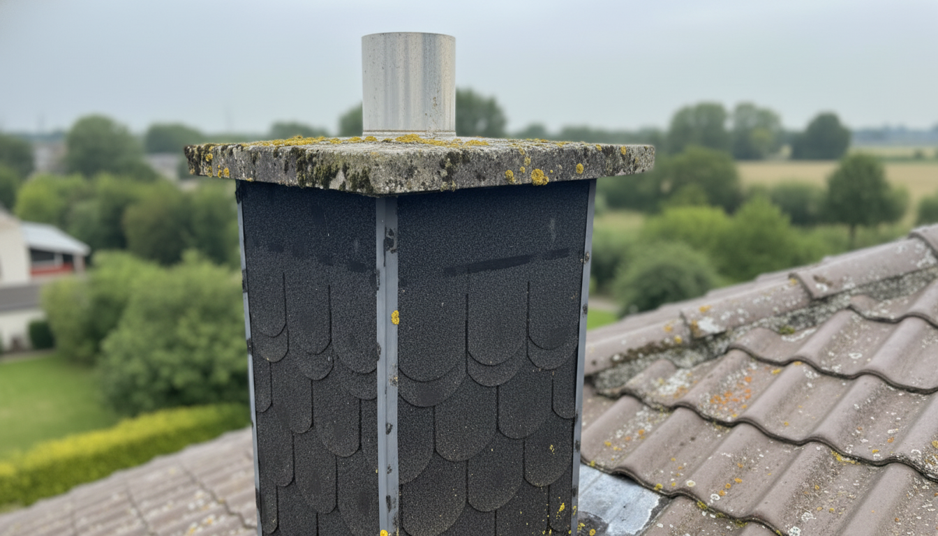 Vorher: verschmutzter Schornstein
